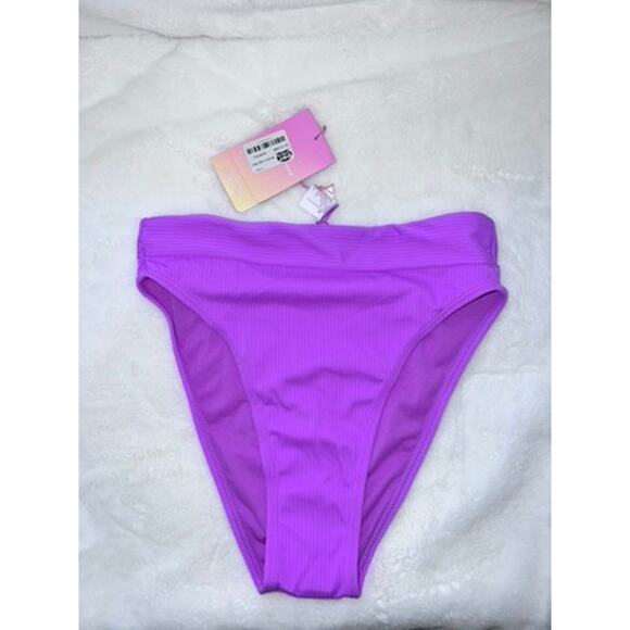 NWT Stoney Clover Lane Women's High-Waist Bikini Bottom Purple Size Small‎ - Picture 1 of 6